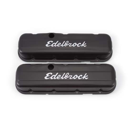 Edelbrock 4483 Signature Series Black Valve Covers BBC