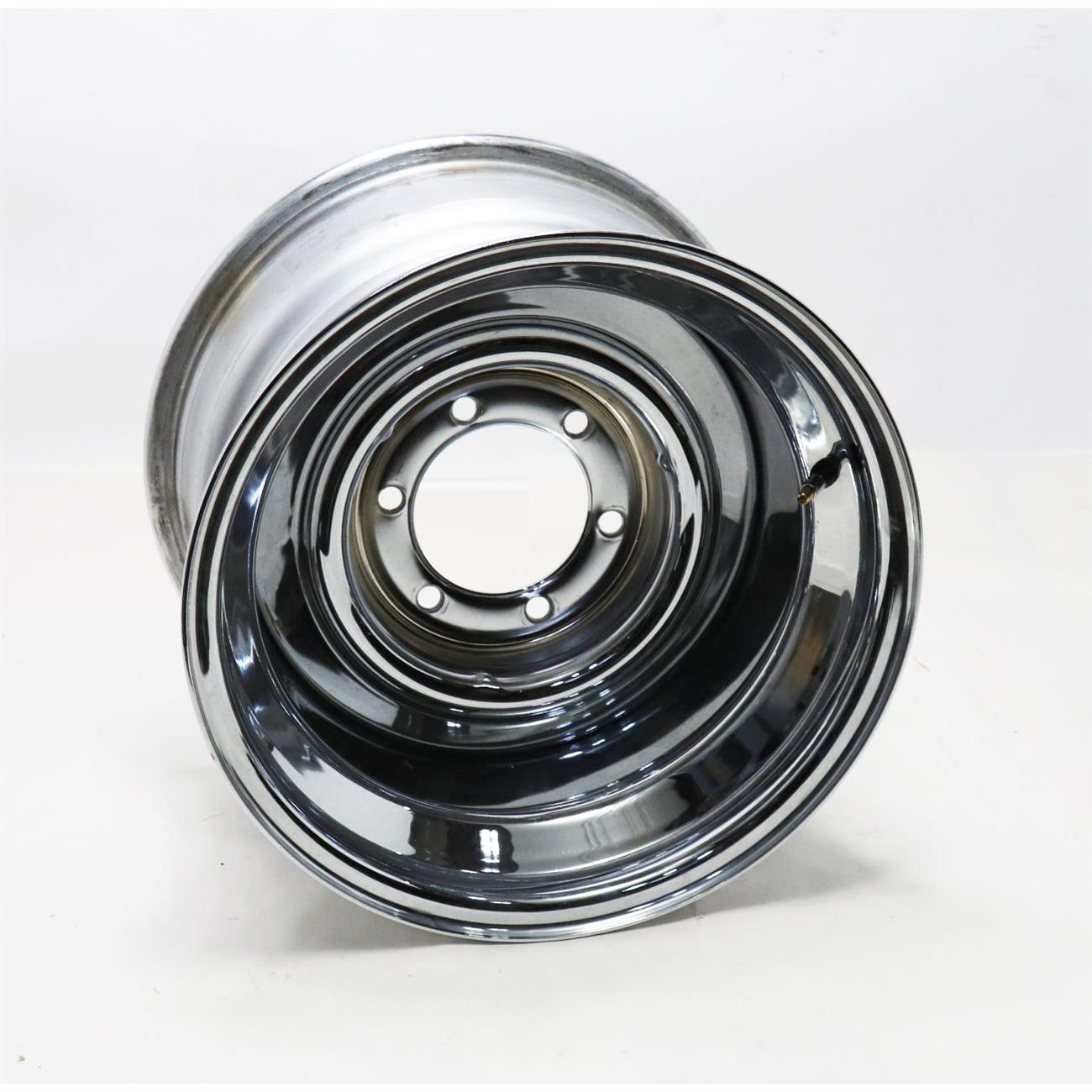 Speedway Smoothie 15x10 Chrome Steel Wheel, 6 on 5.5, 4.5 BS