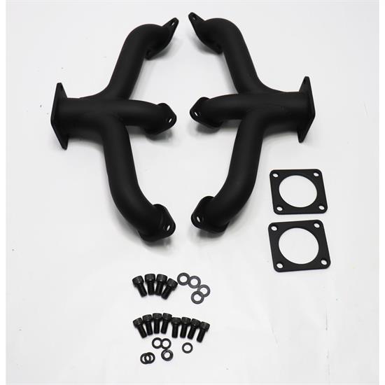 Speedway Flathead Ford V8 Center Dump Headers, Raw Finish