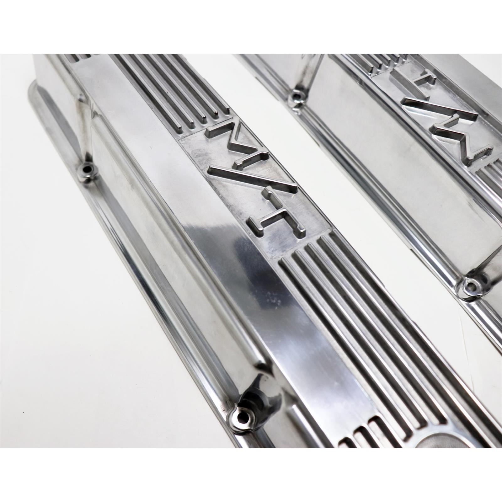 Holley 24182 SB Chevy M/T Valve Covers, Polished, Cast Aluminum