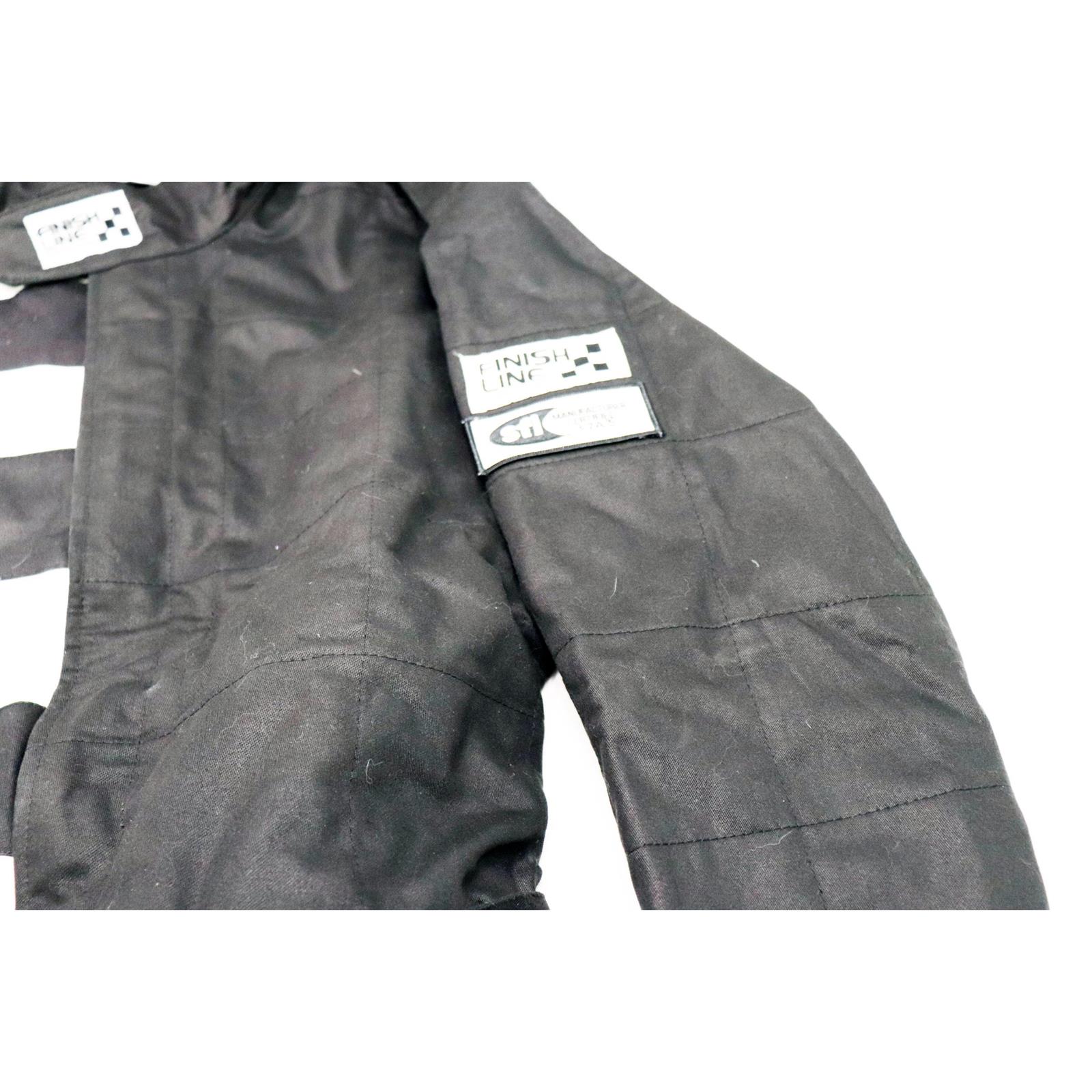 Finishline 2Layer SFI5 Fire Retardant Racing Suit, Black XXXL