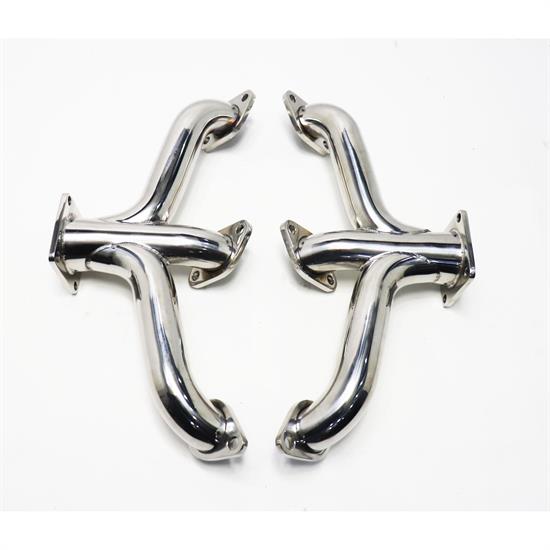 Speedway Flathead Ford V8 Center Dump Headers, Stainless