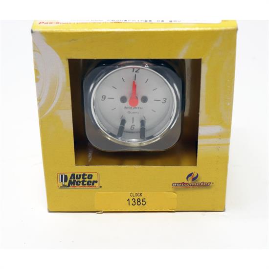 AutoMeter 1385 Arctic White Quartz Clock Gauge