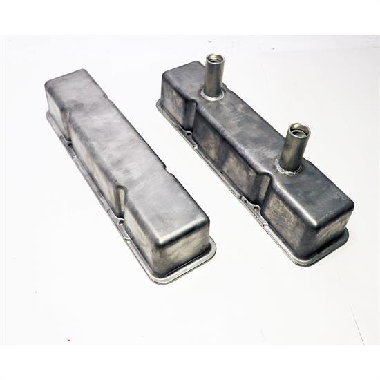 Speedway Chevy Tall Valve Covers w/ Breather Tubes Plain Aluminum