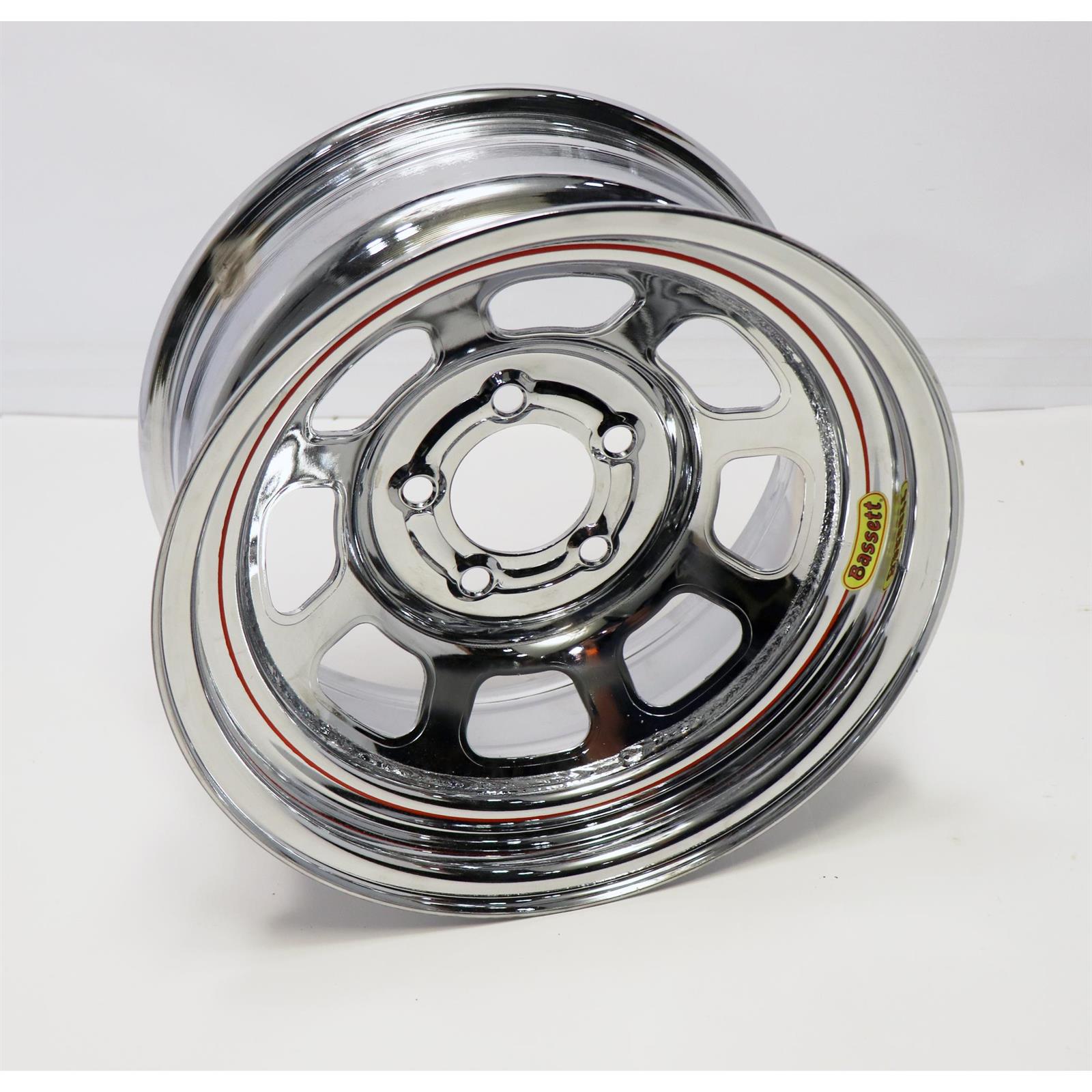 Bassett DOT Approved Racing Wheels - 15x7, 5 on 4-3/4 Inch Chrome