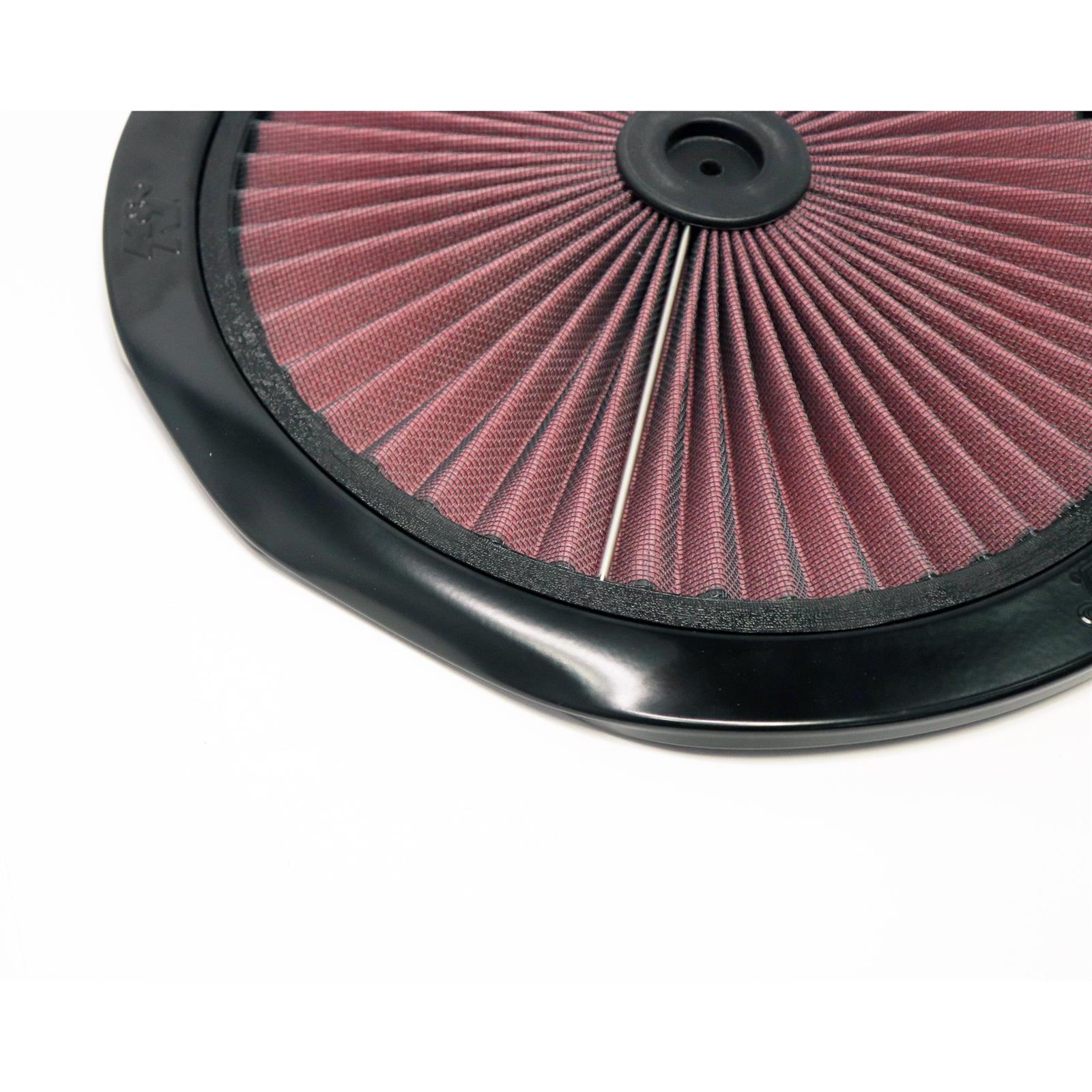 K&N 661401 XStream Airflow Filter Assembly Top, 1in Tall, Round