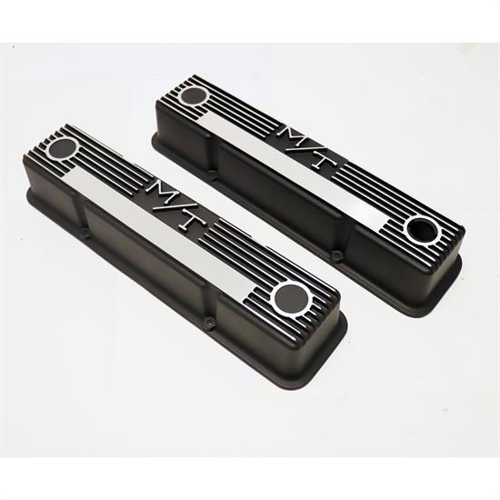 Holley 24183 SB Chevy M/T Valve Covers Satin Black Cast Aluminum