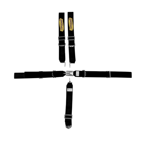 Black Nylon SFI Seat Belt Combo, 3" Individual Shoulder Harness