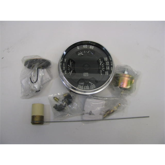 Garage Sale Stewart Warner 5 Inch Four Gauge Cluster, Black