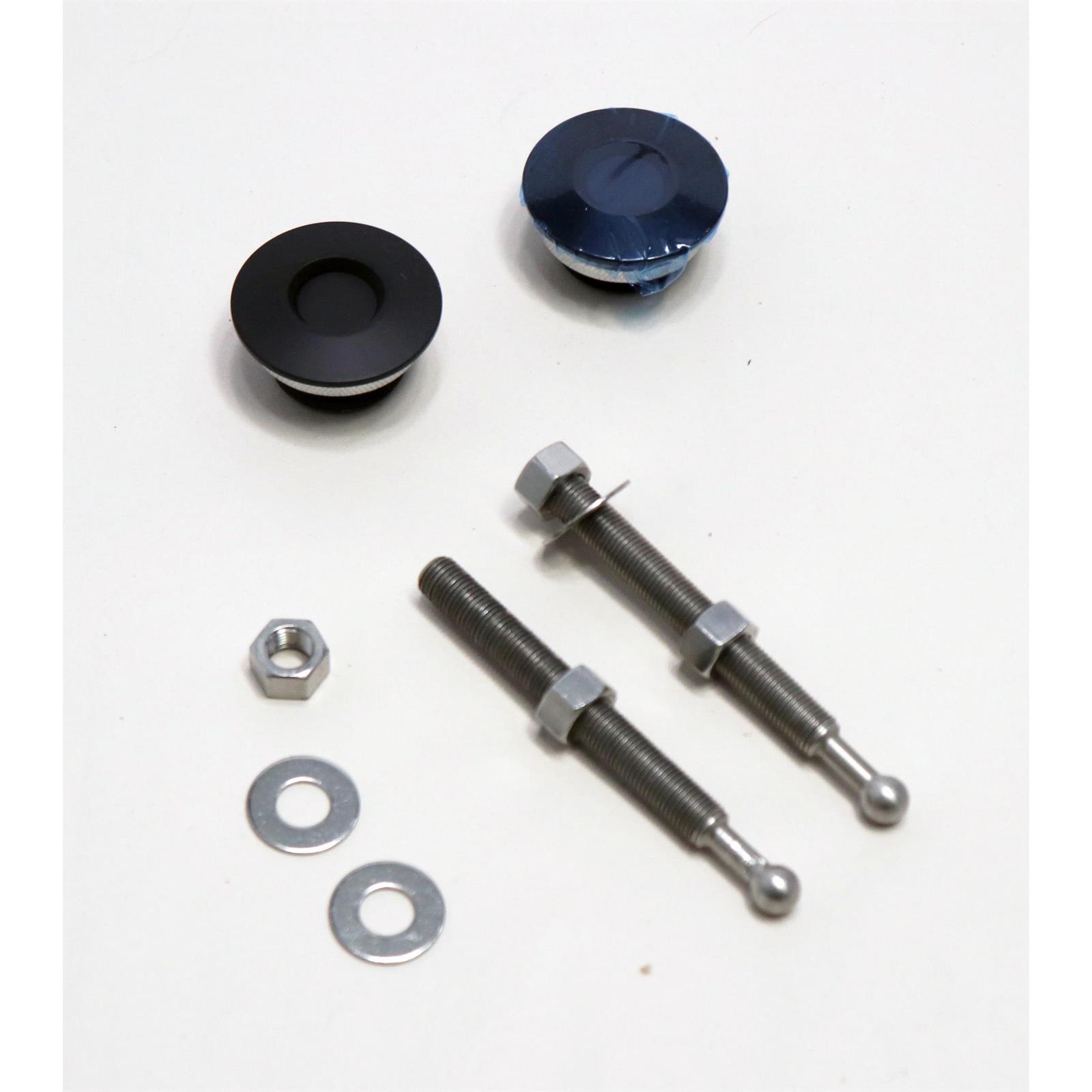 Quik Latch QL38LP/BP 38 Series Billet Hood Pins, Black, Pair