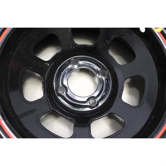 thumbnail image 2 of Bassett 15x7 DOT D-Hole Wheel - 4x100mm Bolt Pattern Black Racing Wheel With Valve Stems 2 of 4