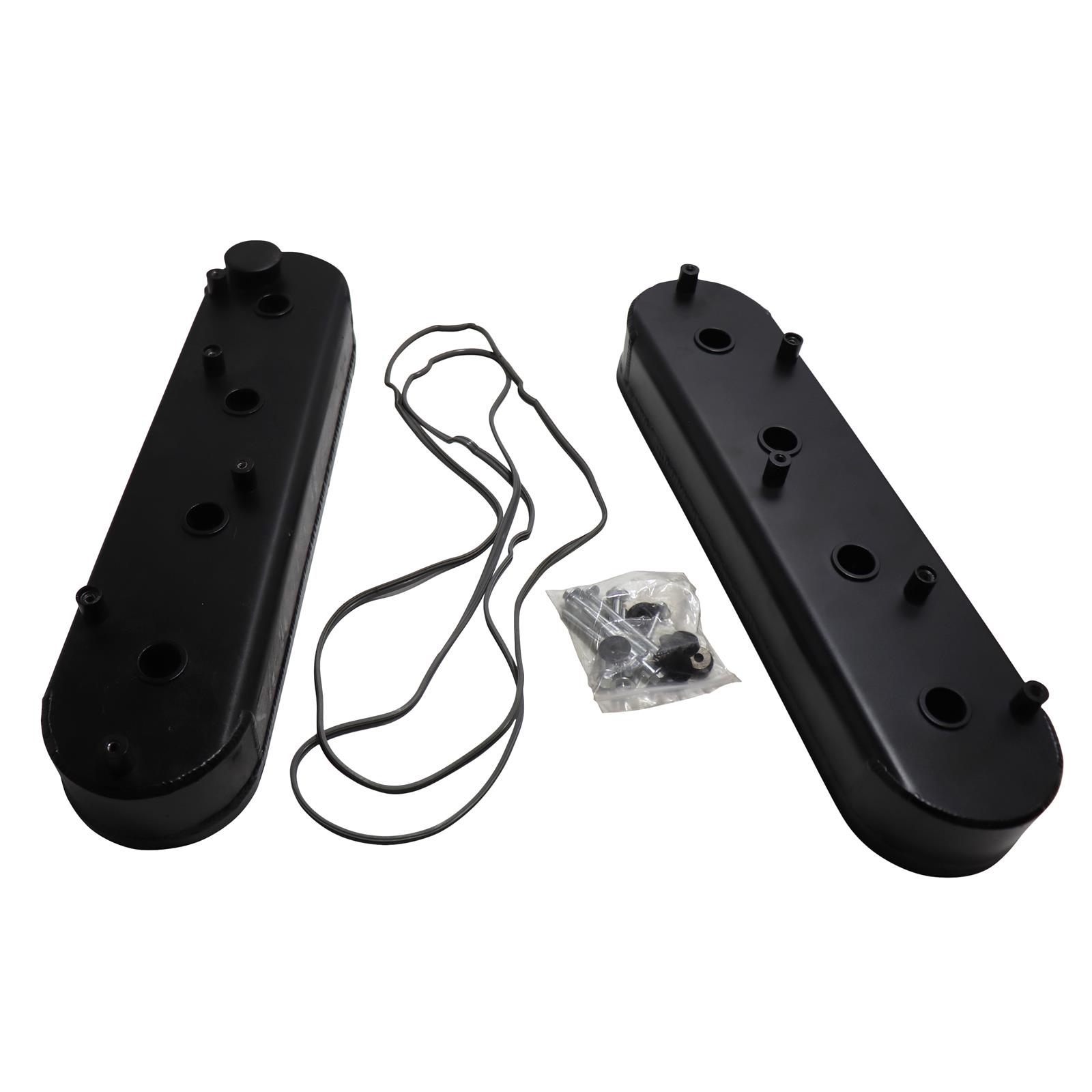 Fabricated Aluminum Valve Covers w/Coil Mounts, GM LSX, Black