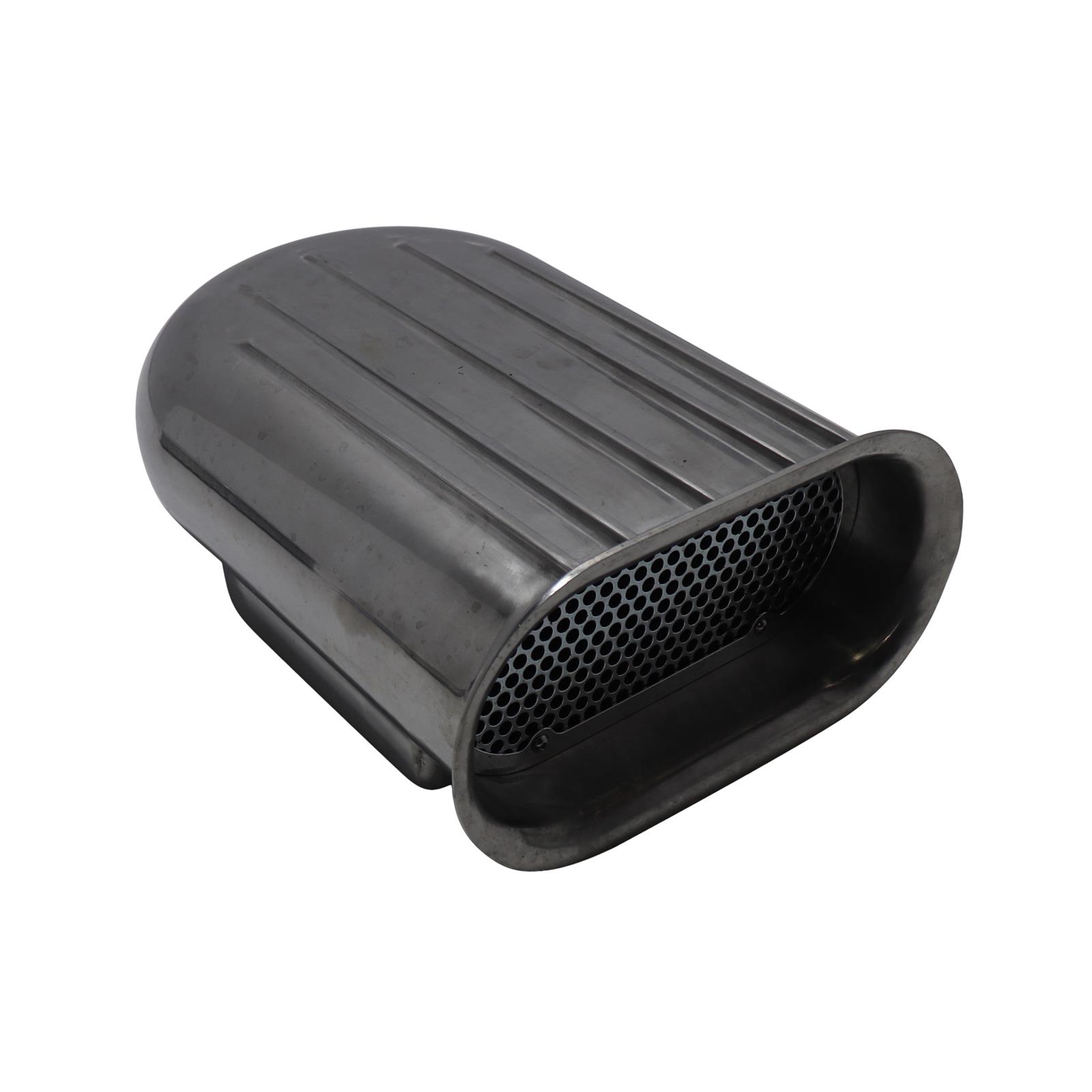 Gasser Finned Aluminum Single Quad Carb Air Scoop, Polished