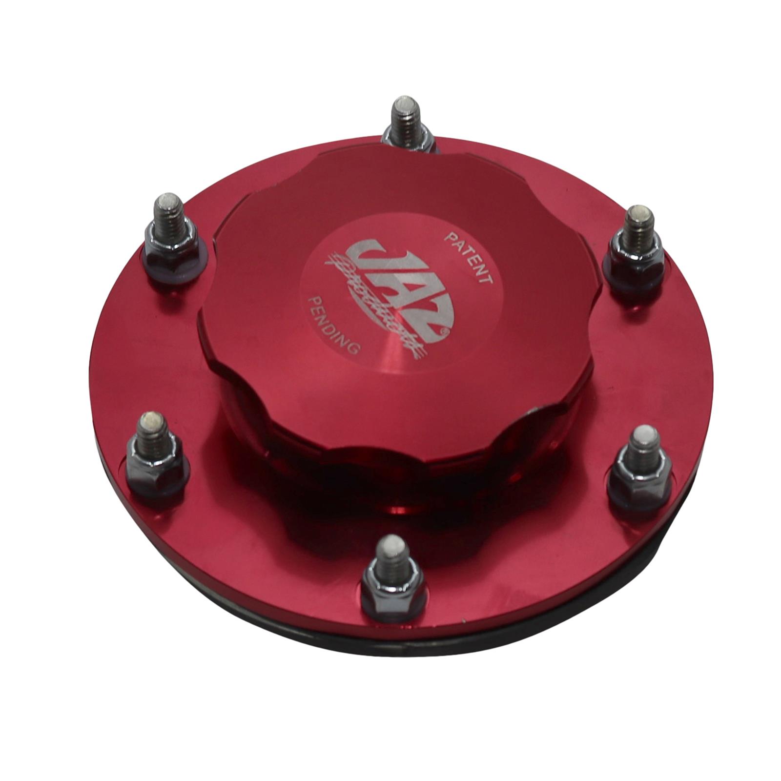 Jaz 39172506 Billet Threaded Fuel Cell Cap, 6Bolt, Red
