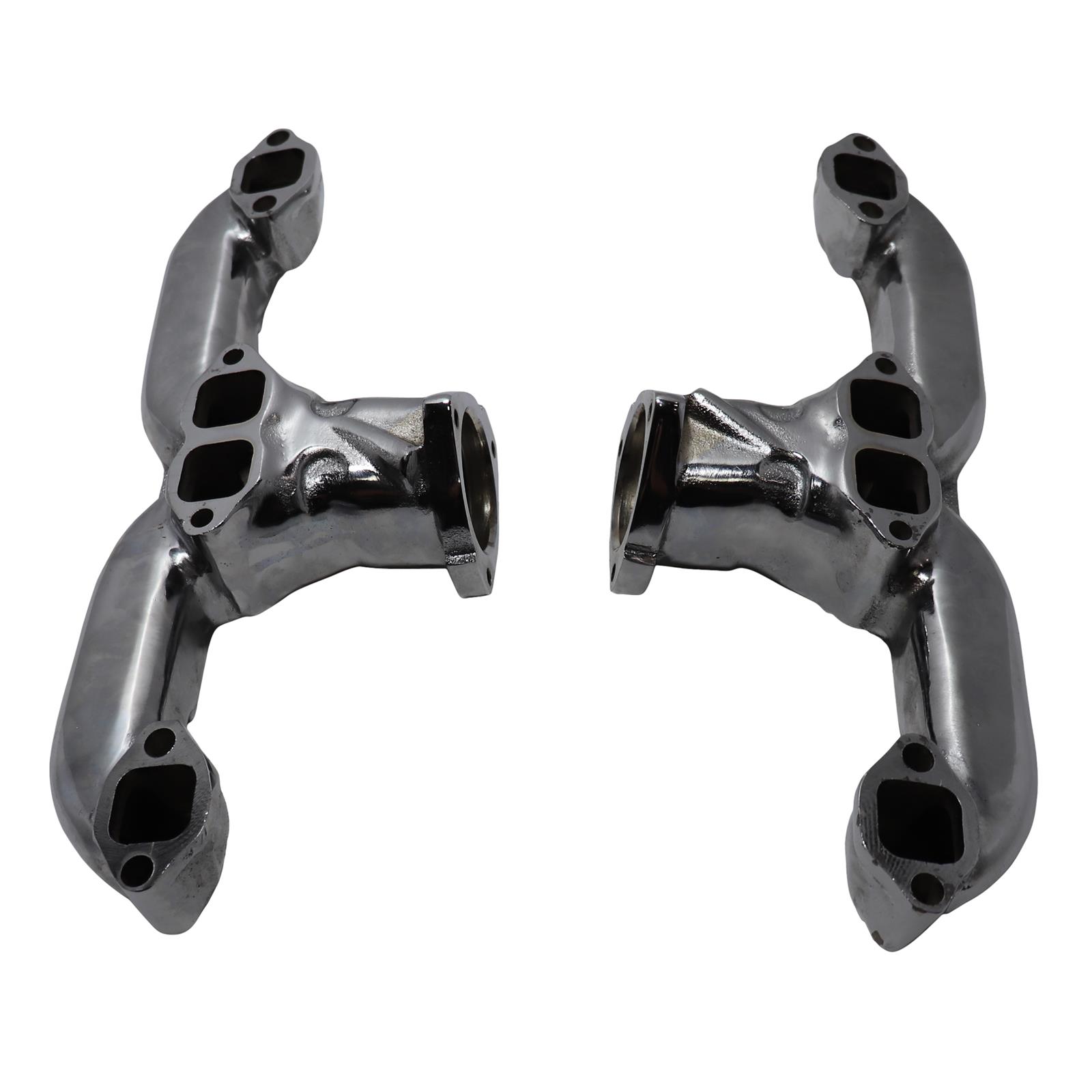 Smoothie Rams Horn Exhaust Manifolds, Small Block Chevy, Chrome