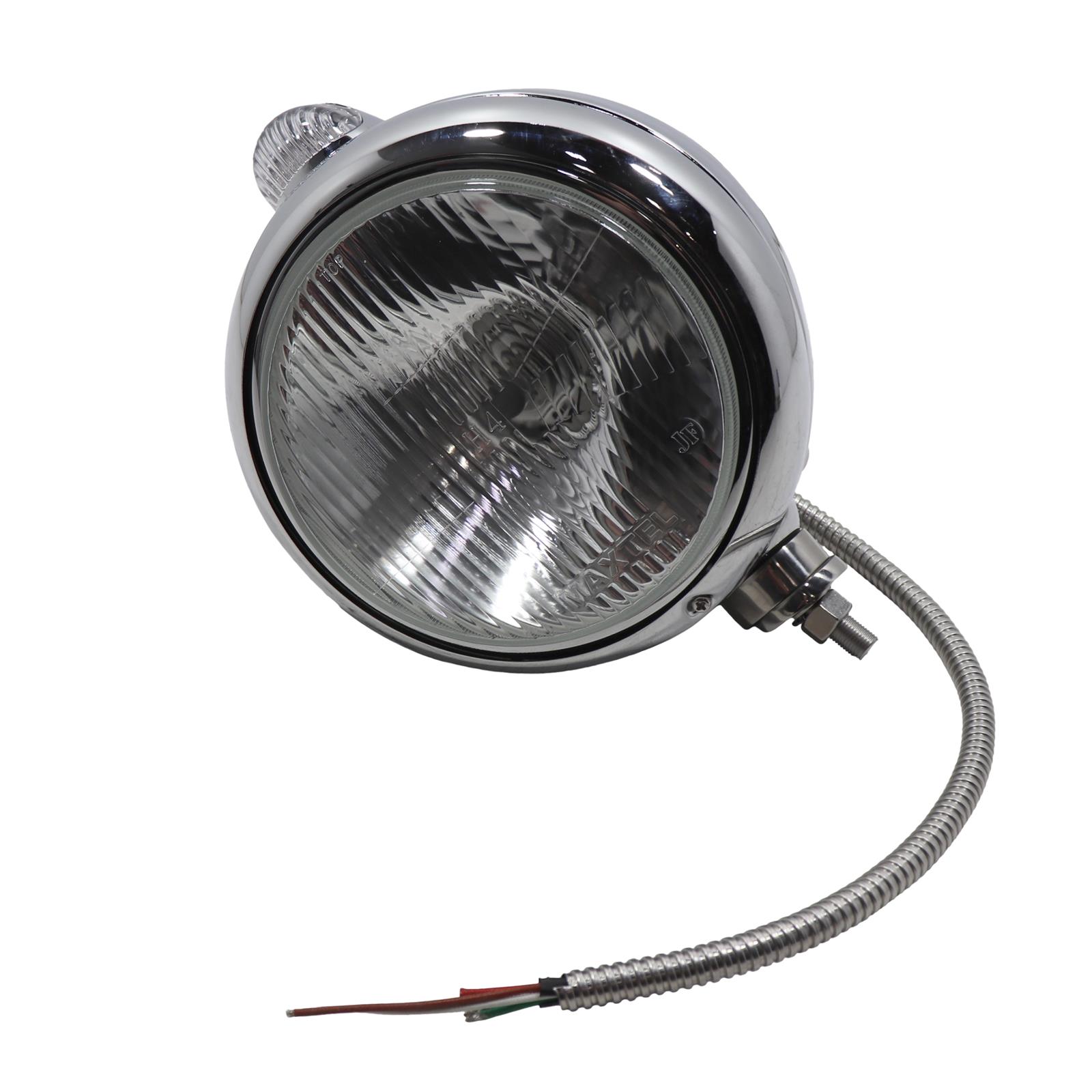 Guide 682C Style 12 Volt H4 Headlight with Turn Signal, Chrome