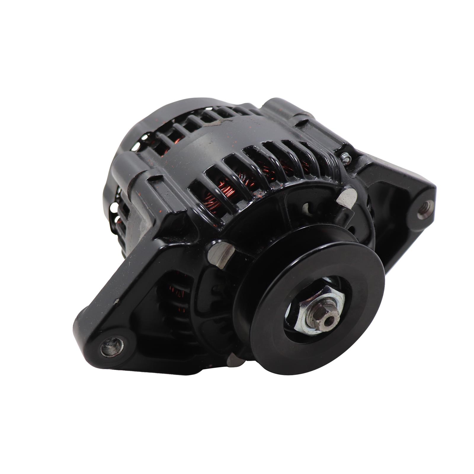 GM Denso Style 1-Wire Mini Race All Black Alternator, 90 Amp