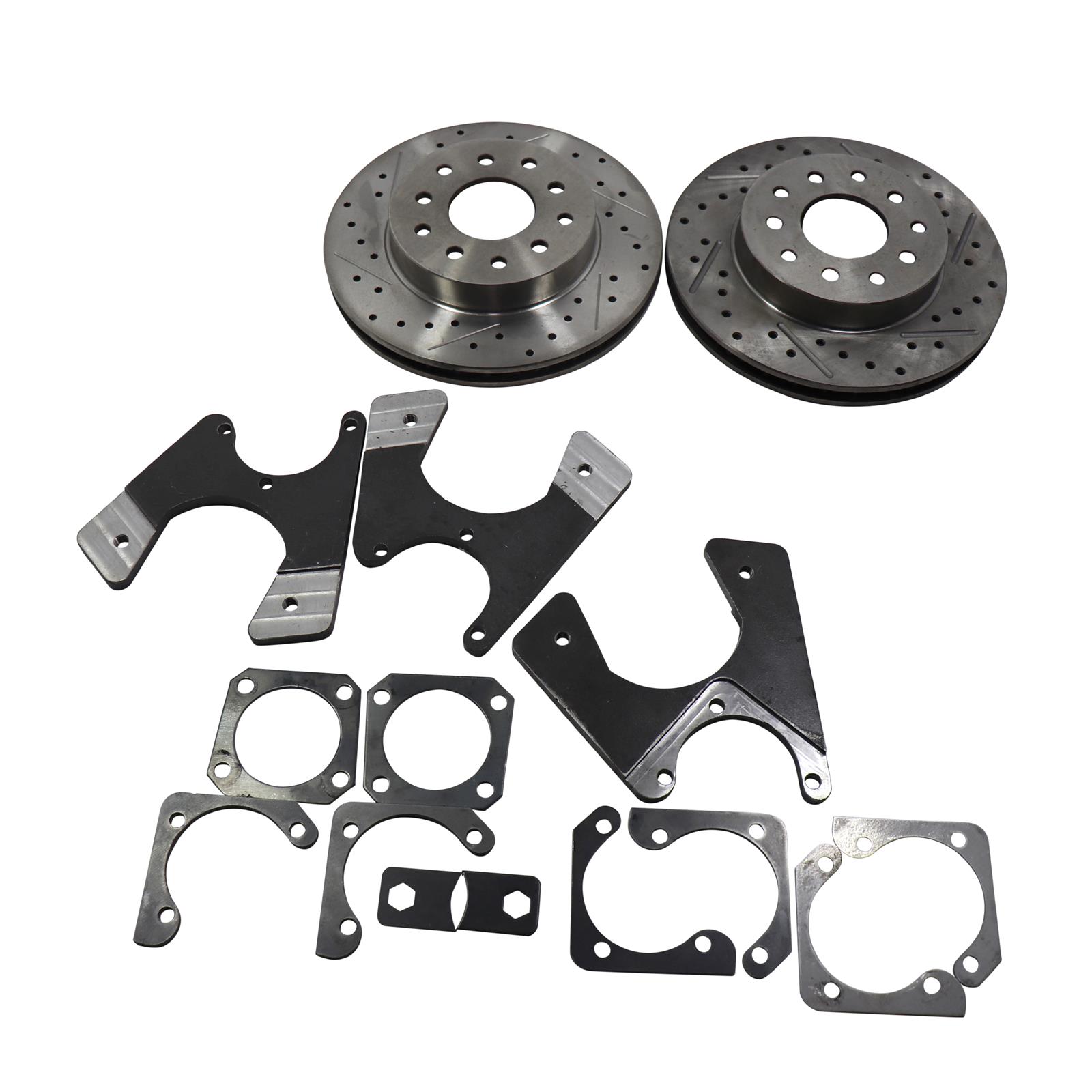 Speedway Rear Drilled/Slotted Disc Brake Kit, 1967 Camaro