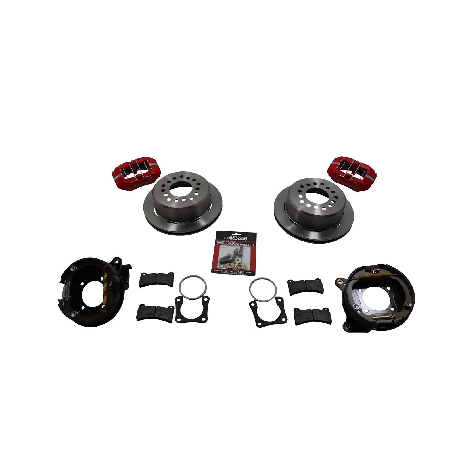 Wilwood Dynapro Low-Profile 11.00in P-Brake Kit - Red Chevy 12 Bolt Spcl 2.81in Off Stag Mount main image 0
