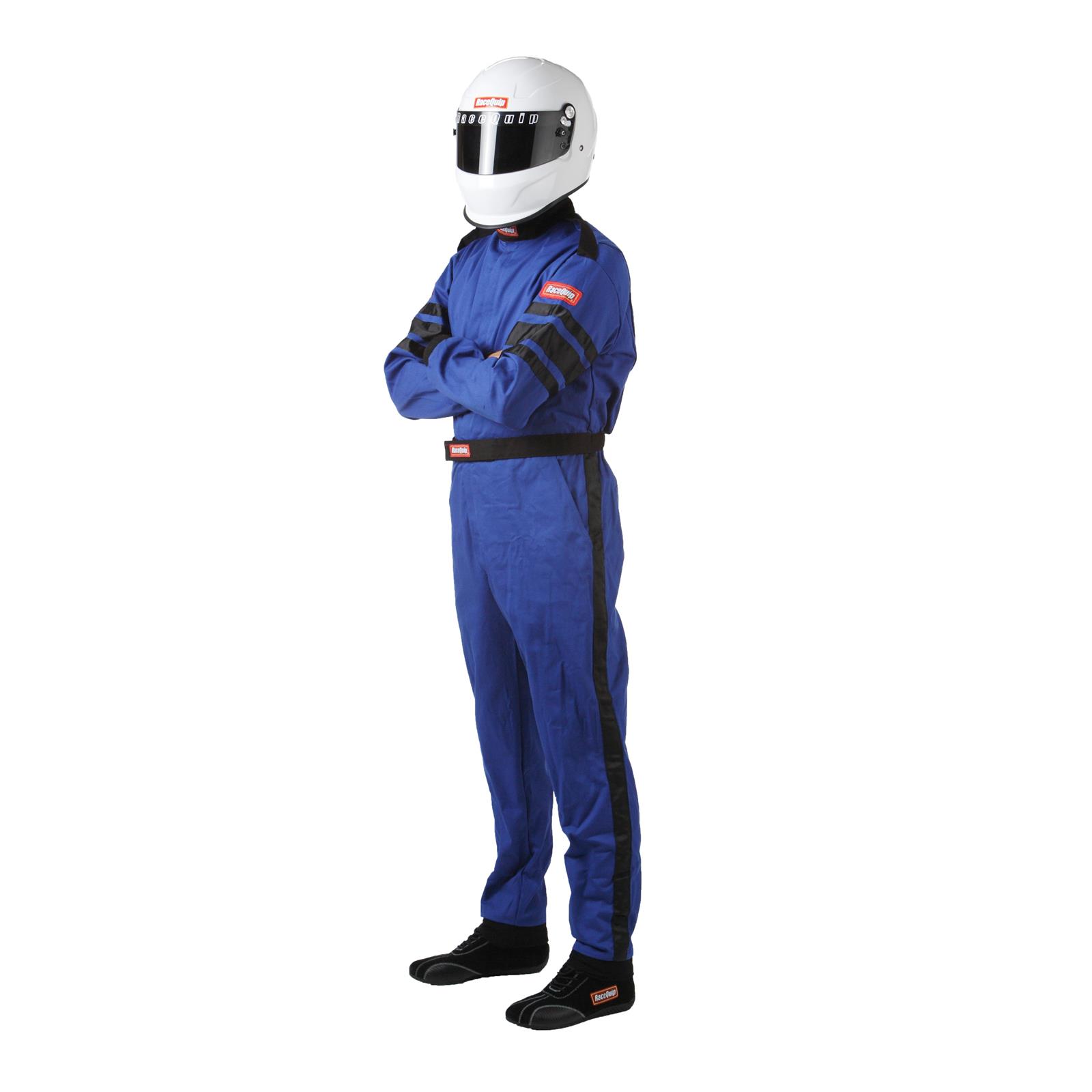 RaceQuip 110006RQP 110 Series 1Piece Fire Suit, SFI1, Black, XL