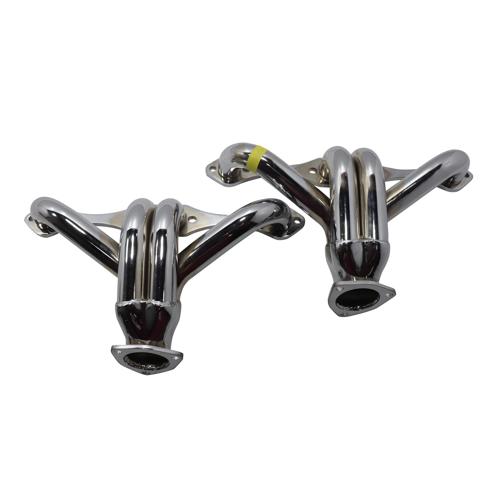 TightFit Small Block Chevy Block Hugger Headers, Chrome