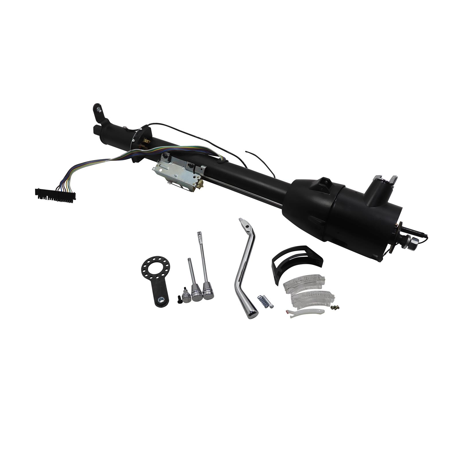 Universal Keyed GM Tilt Steering Column With Shifter, 28" Black