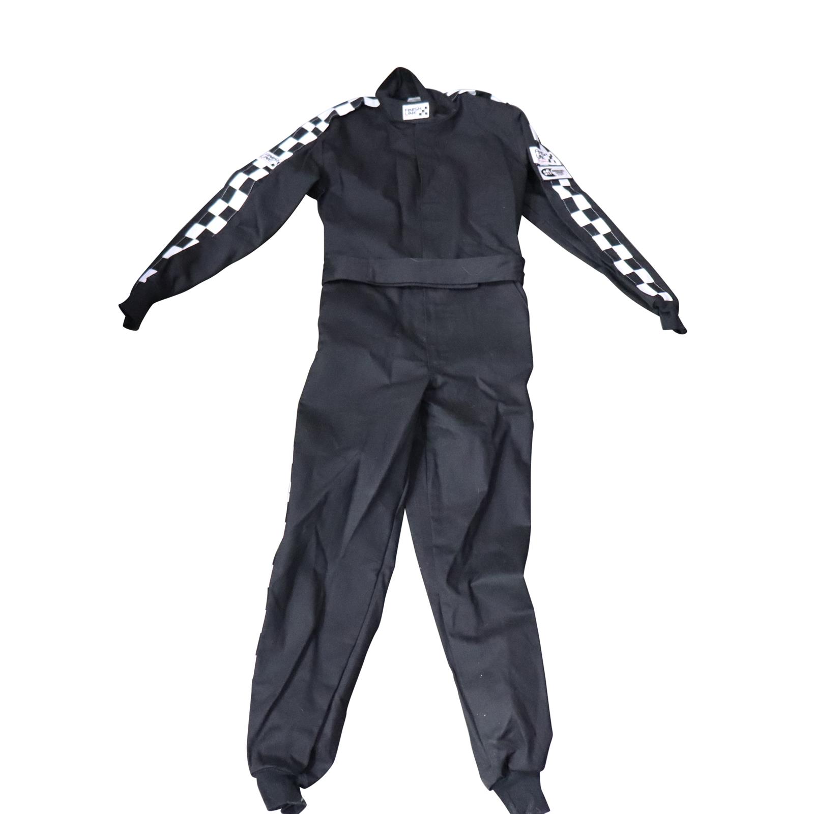 Finish Line Racing Jacket Finishline SFI-1 Qualifier 1-Piece Racing Suit, Black Small