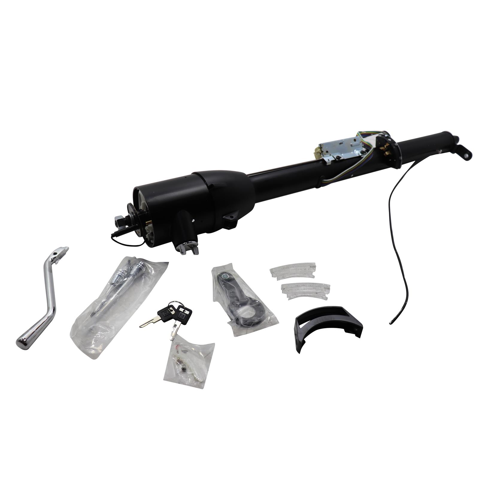 Universal Keyed GM Tilt Steering Column With Shifter, 32" Black