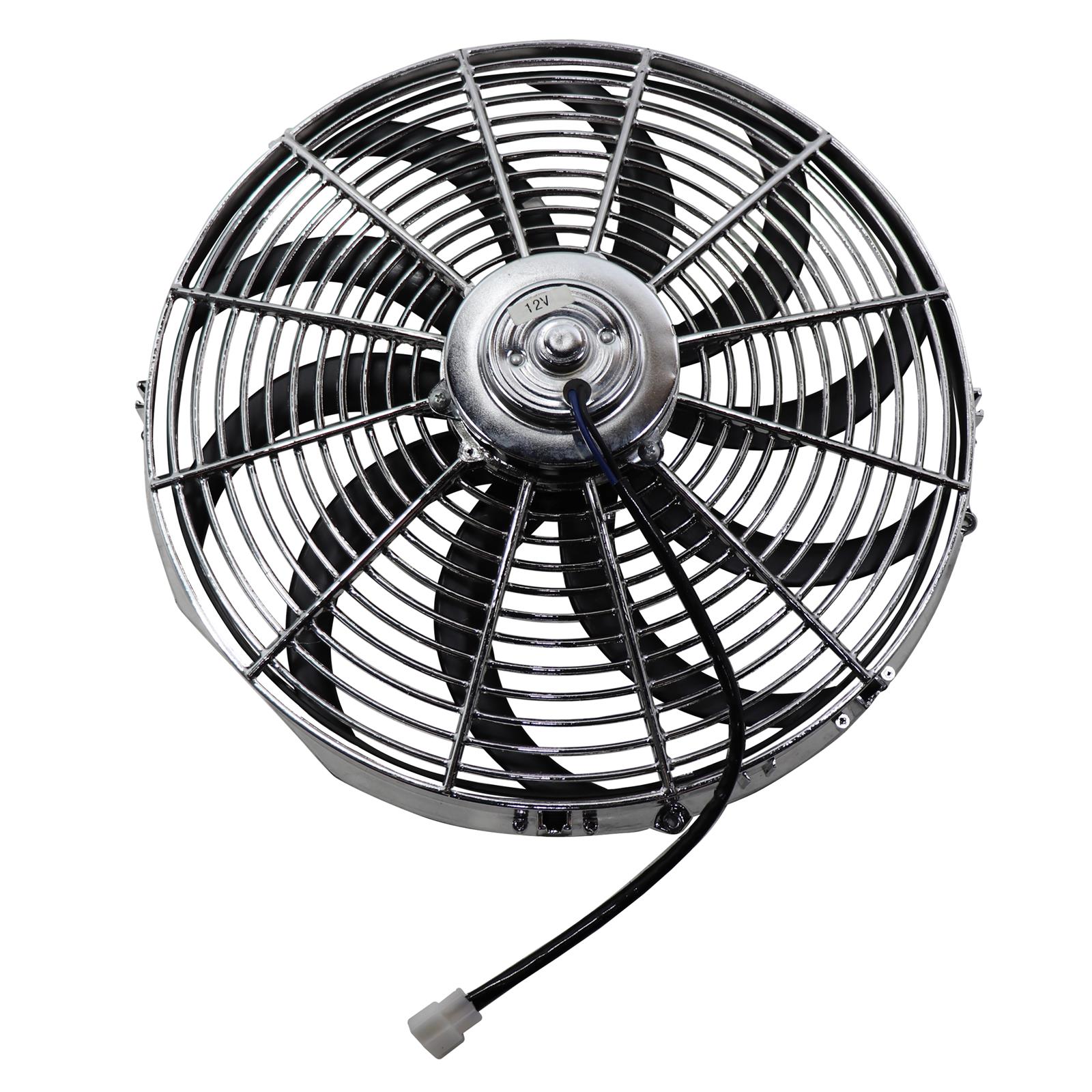 Speedway Chrome 16 Inch Curved Blade Electric Radiator Fan, Rever