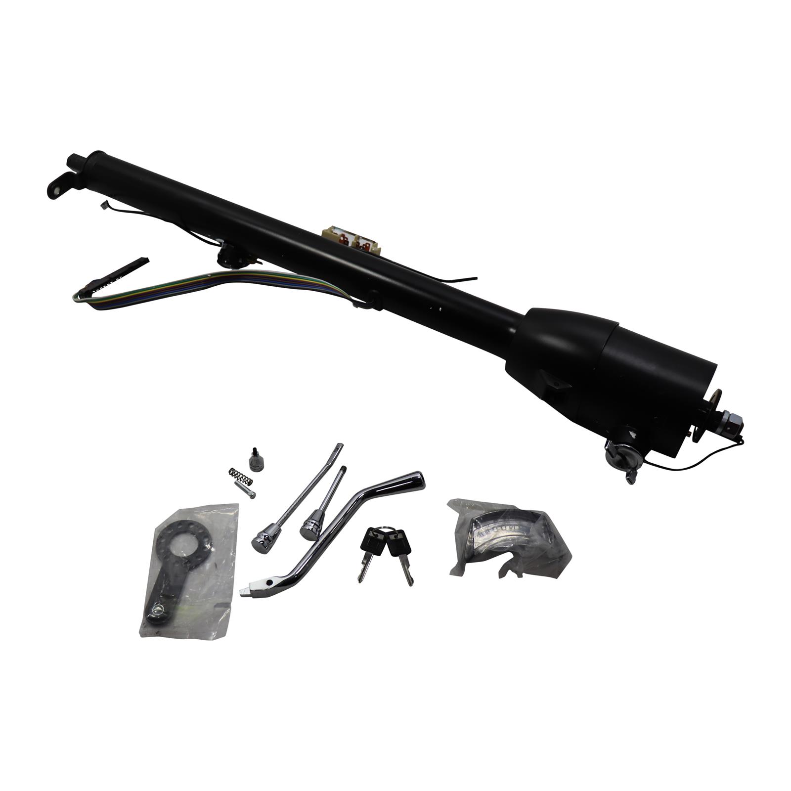 Universal Keyed GM Tilt Steering Column With Shifter, 32" Black