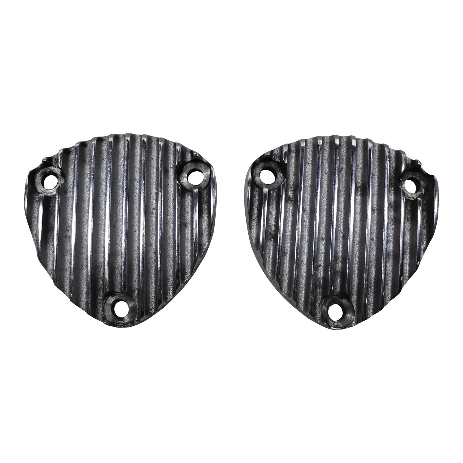 Speedway Header BlockOff Plate, 4.5 Inch Triangle, Polished