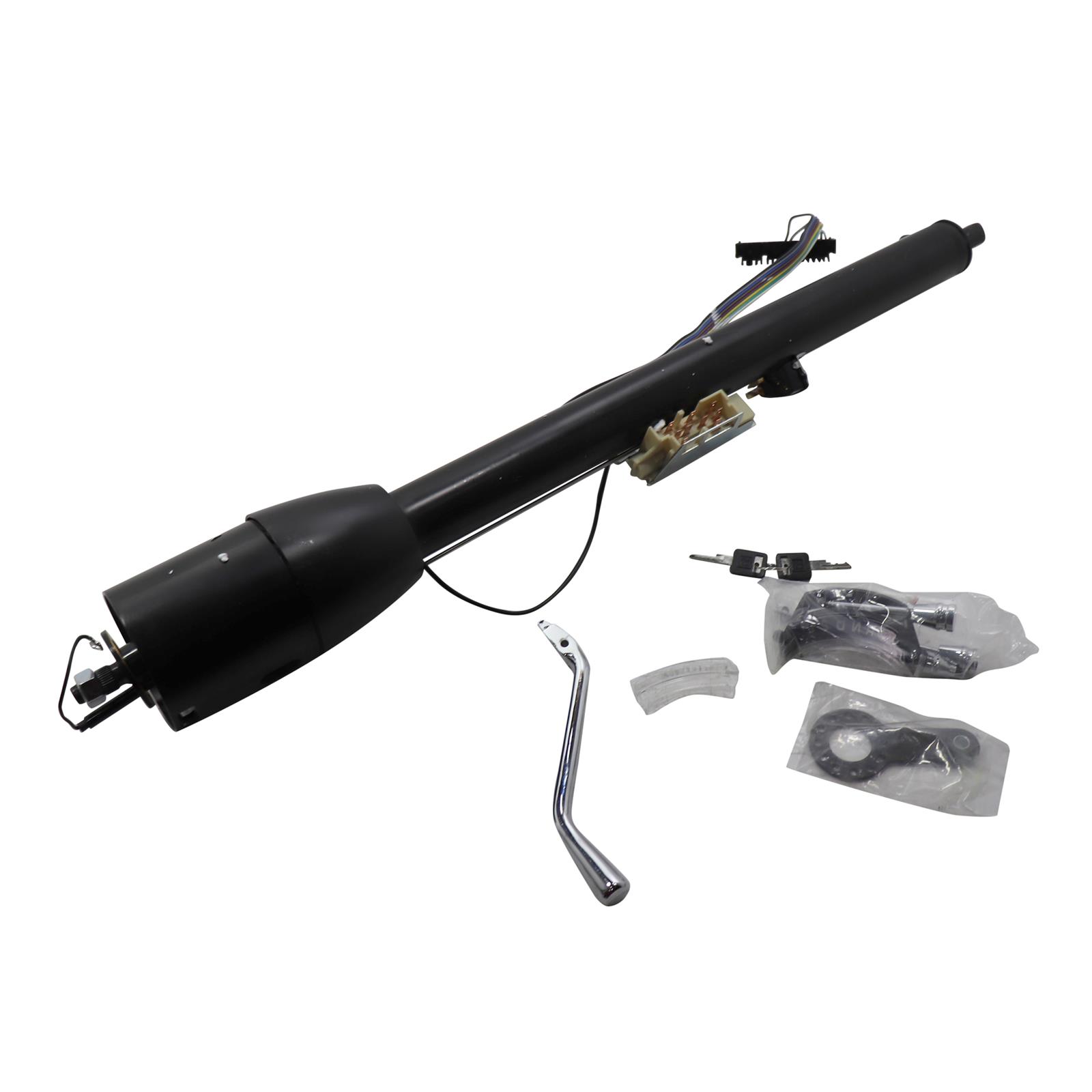 Universal Keyed GM Tilt Steering Column With Shifter, 32" Black