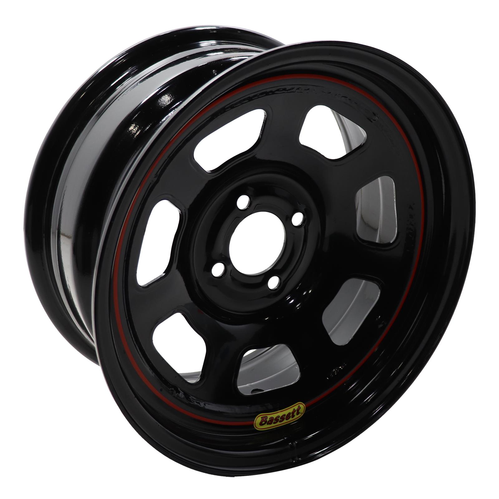 Bassett 57RH4 15X7 DOT D-Hole 4x100 mm 4 In Backspace Black Wheel