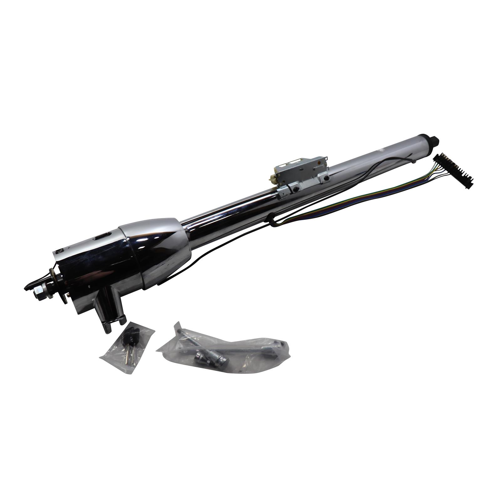 Universal Keyed GM Tilt Steering Column, Floor Shift, 32" Chrome