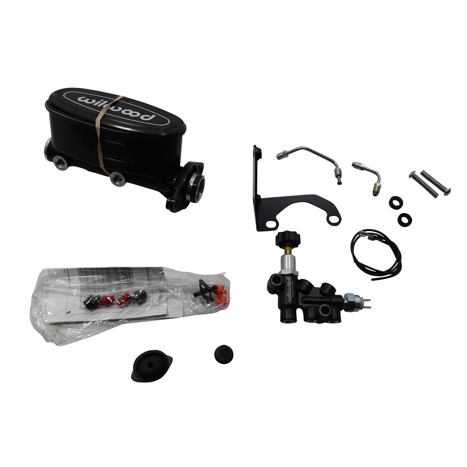 Wilwood 26113270BK Alum. Tandem Master Cylinder Kit w/Bracket/V