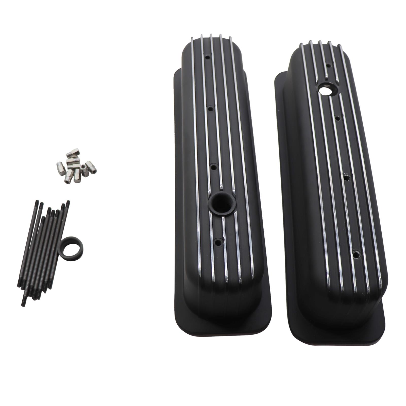 1987-97 Chevy 5.0L 5.7L Tall Polished Al Center Bolt Valve Cover W/O Hole Smooth