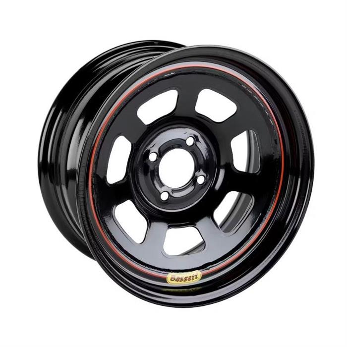 Bassett 57RH3 15X7 DOT D-Hole 4x100 mm 3 In Backspace Black Wheel - 15x7\, 4x100 mm, Steel Bassett 57RH3 15X7 DOT D-Hole 4x100 mm 3 In Backspace Black Wheel - 15x7\, 4x100 mm, Steel