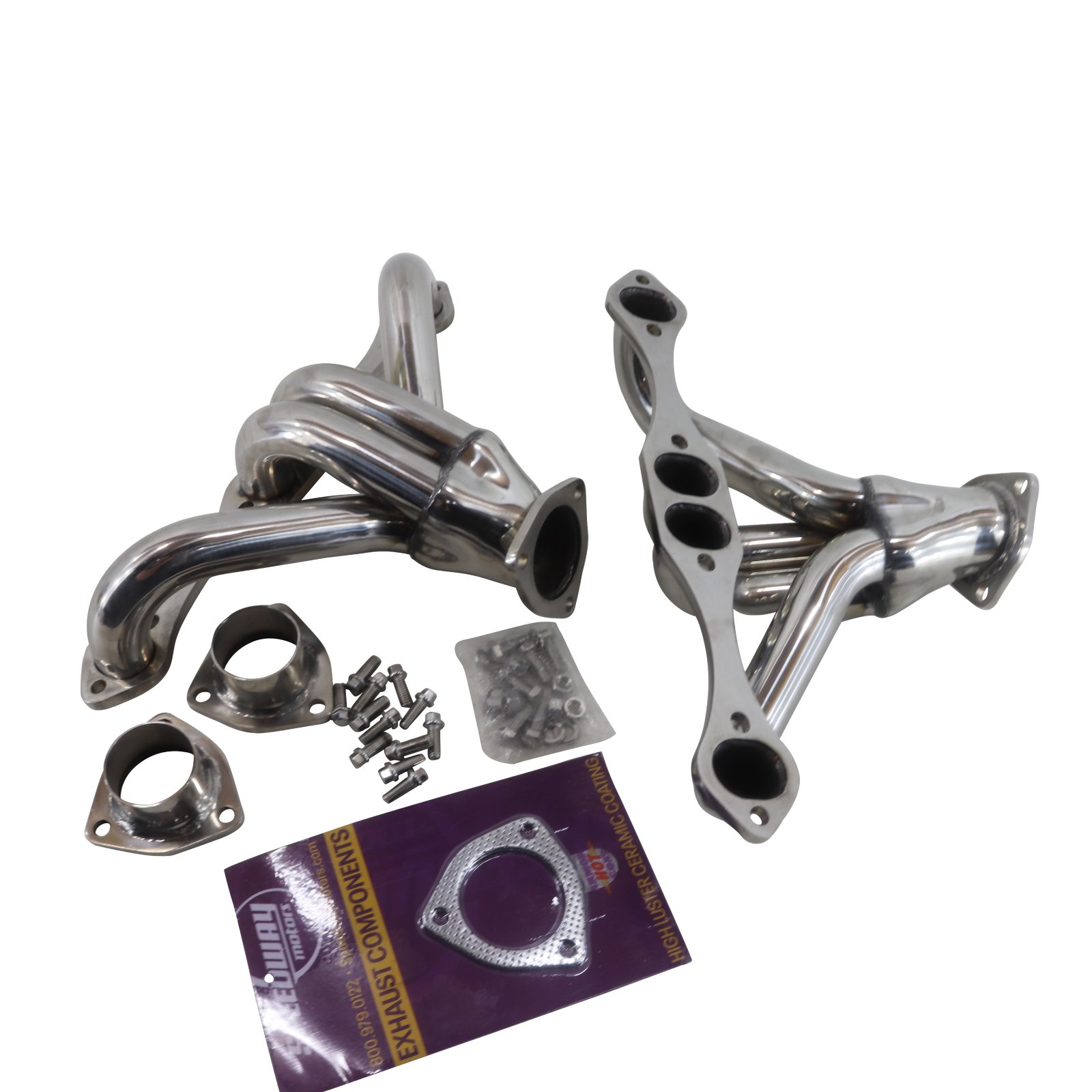Tight-Fit Small Block Chevy Block Hugger Headers, Stainless Steel