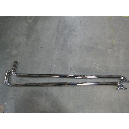 Garage Sale Lake Exhaust Pipes, 60" Overall Length, Chrome