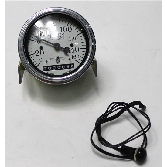 Stewart Warner 82663 Wings Mechanical Speedometer, White