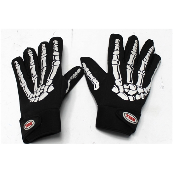 Garage Sale Bell Skeleton Mechanics Gloves, Black, Size XL