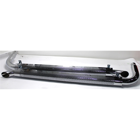 Garage Sale Chrome Side Exhaust Pipes w/ Mufflers, 60 Inch