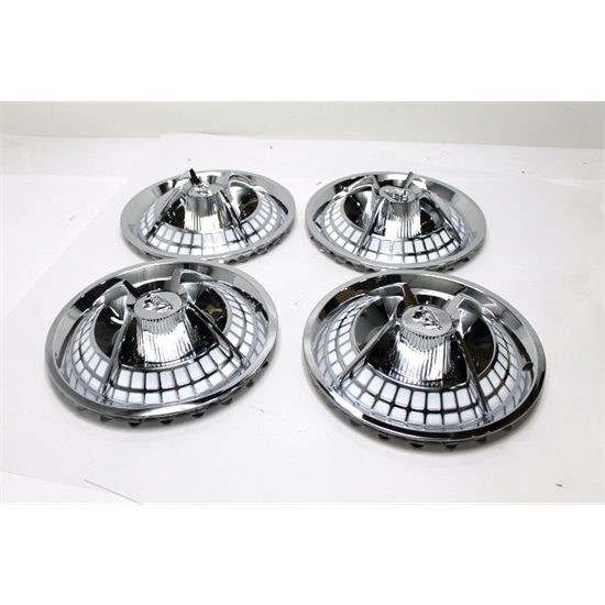 Garage Sale 1959 Lancer Crab Style Hubcaps, 14 Inch, Chrome, Set of 4