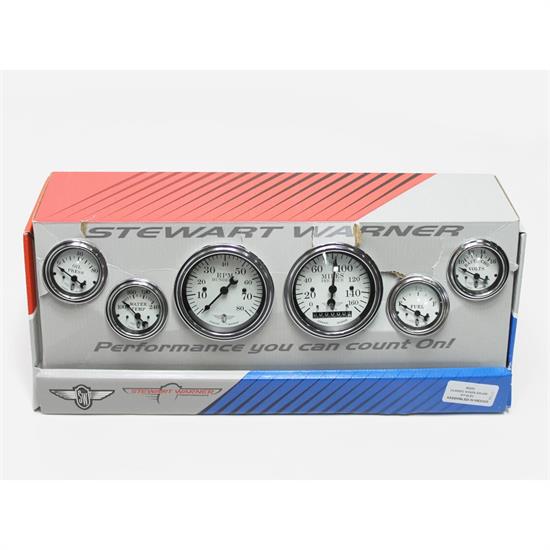 Garage Sale Stewart Warner 82222 Wings Six Gauge Set, Electric, White Face