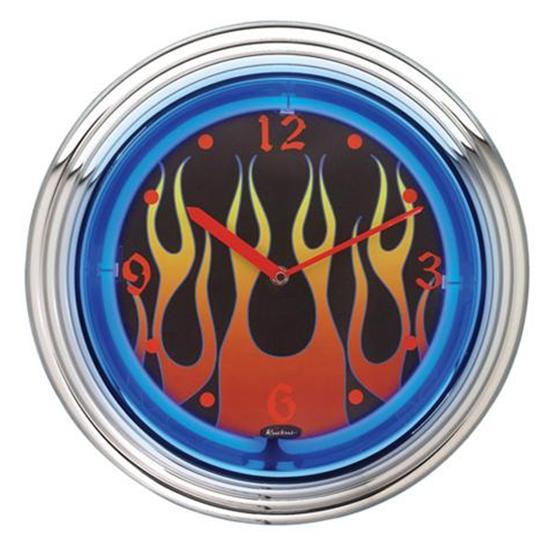 Garage Sale Flamed Neon Wall Clock, Black