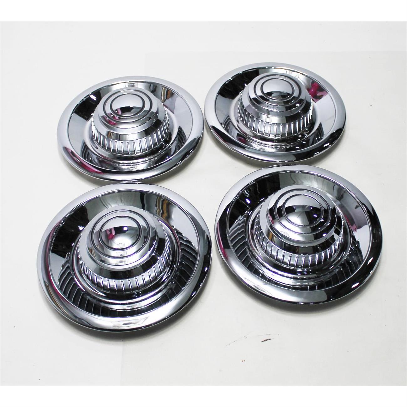 Chrome Derby Shorty Rally Wheel Hub Caps, Set of 4