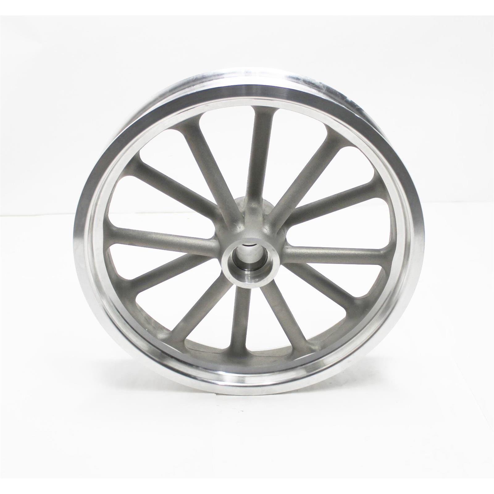 Radir 18x3 Spindle Mount 12Spoke Wheel, Satin Finish