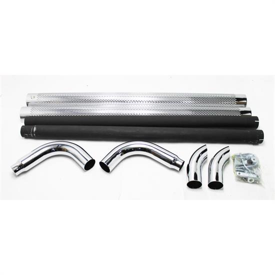 Patriot Exhaust H1070 Chrome Side Pipes w/Mufflers, 70 Inch, PR