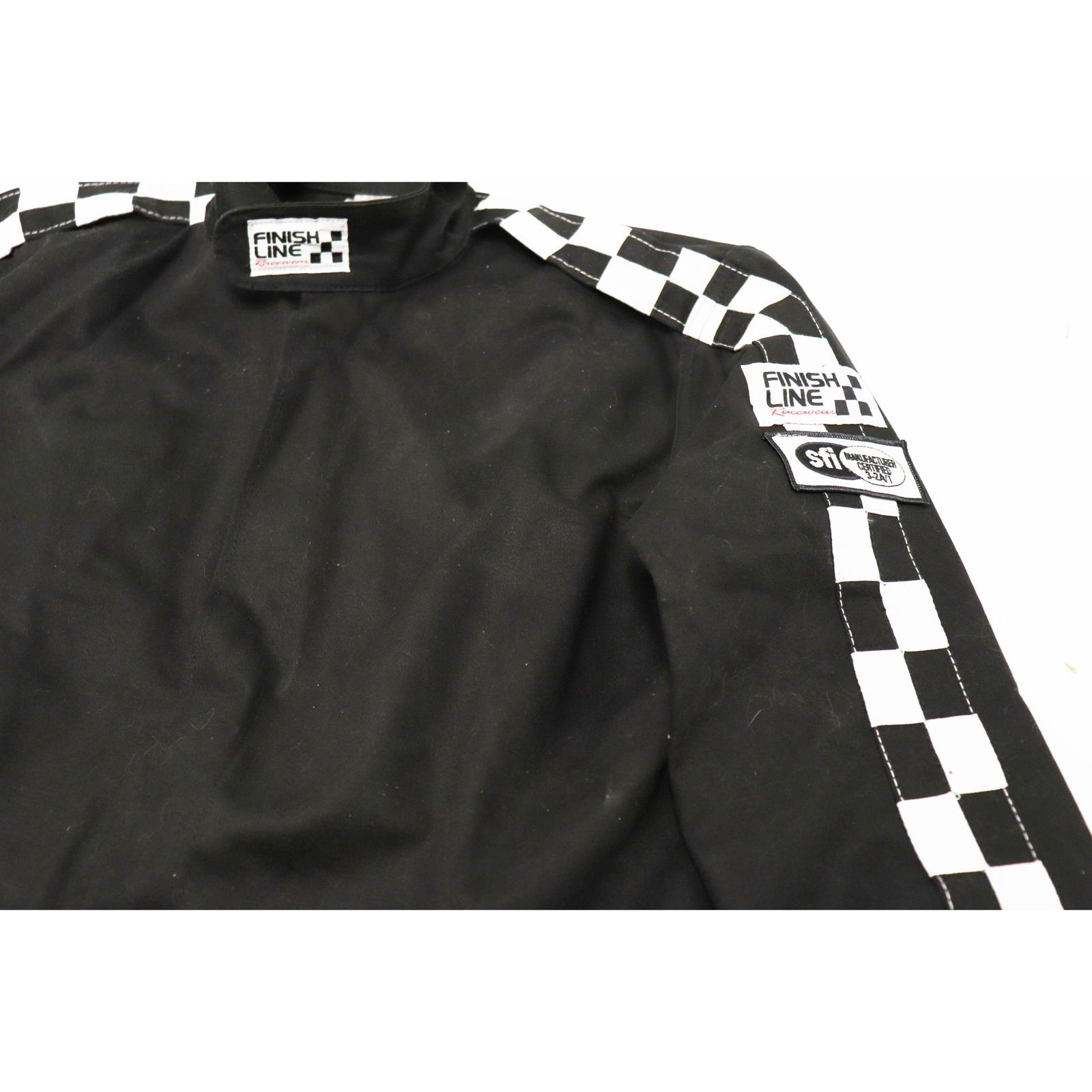Finish Line Racing Jacket Finishline SFI-1 Qualifier Single-Layer Racing Jacket-Black Large