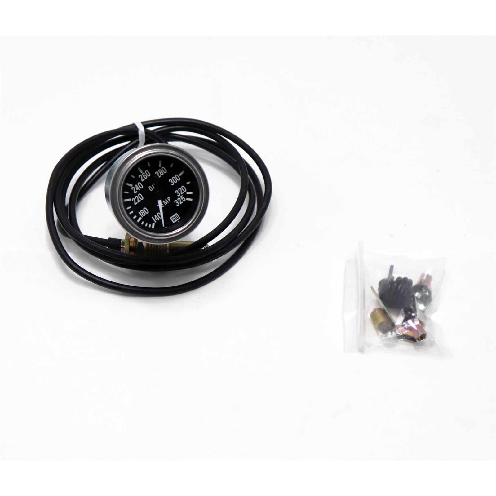 Stewart Warner Deluxe Oil Temp Gauge, Mechanical, 21/6 In